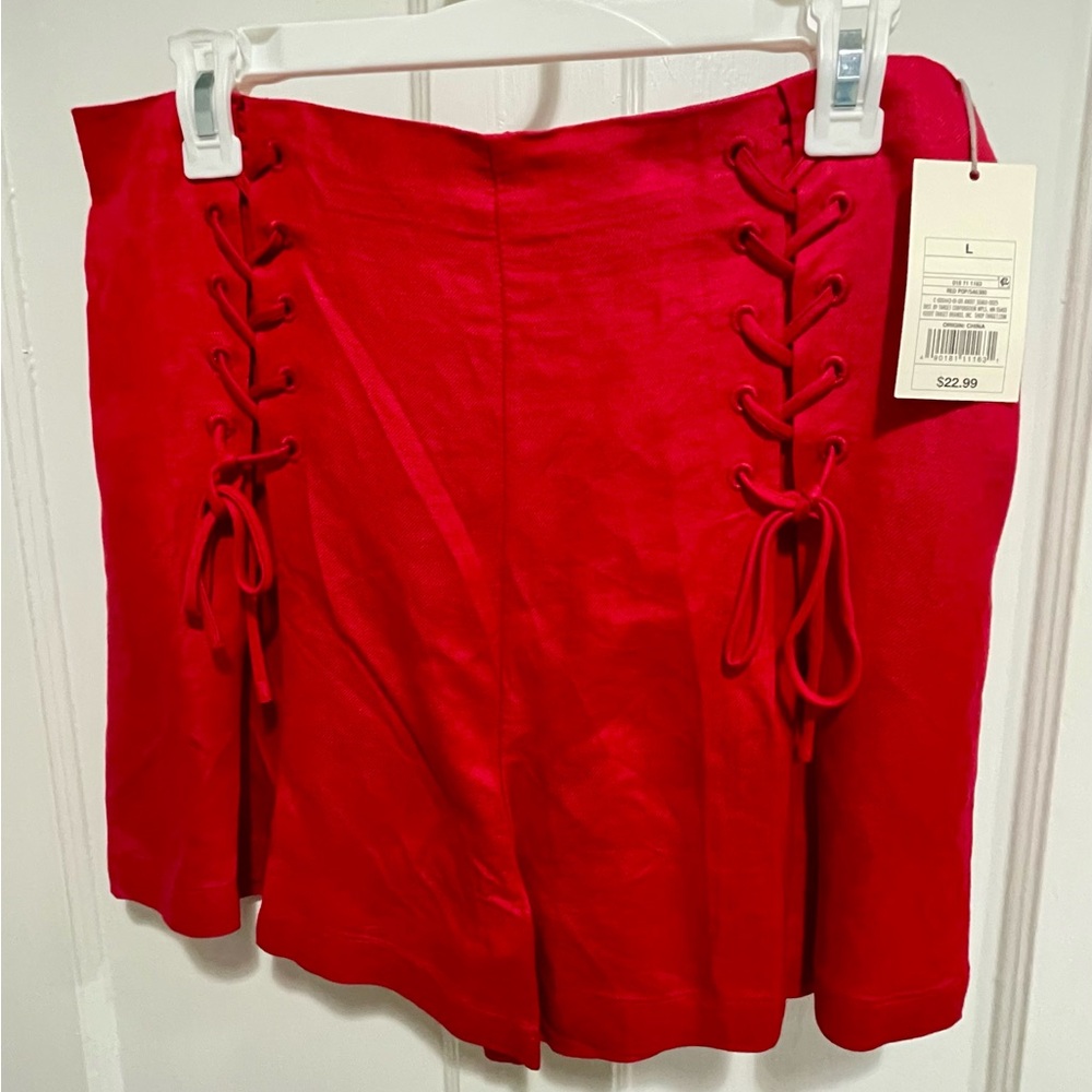 NWT A NEW DAY red pop linen blend shorts